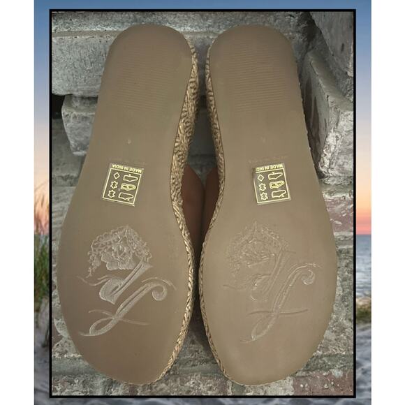 Free People Tan Woven Raffia Harbor Platform Sandal Size 8 - Picture 5 of 9